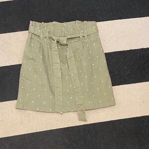 Blu Pepper Olive Mini Skirt with Dots